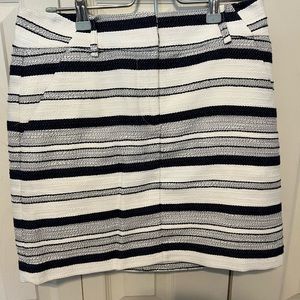 Loft navy/white stripe skirt 2